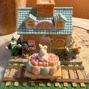 Art Mark Easter Bunny Village Mail Office Figurine